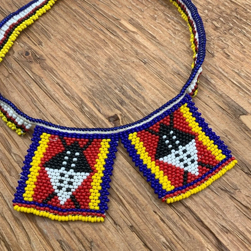 Handmade Beaded Traditional Eswatini Known as Ligcebesha Necklace
